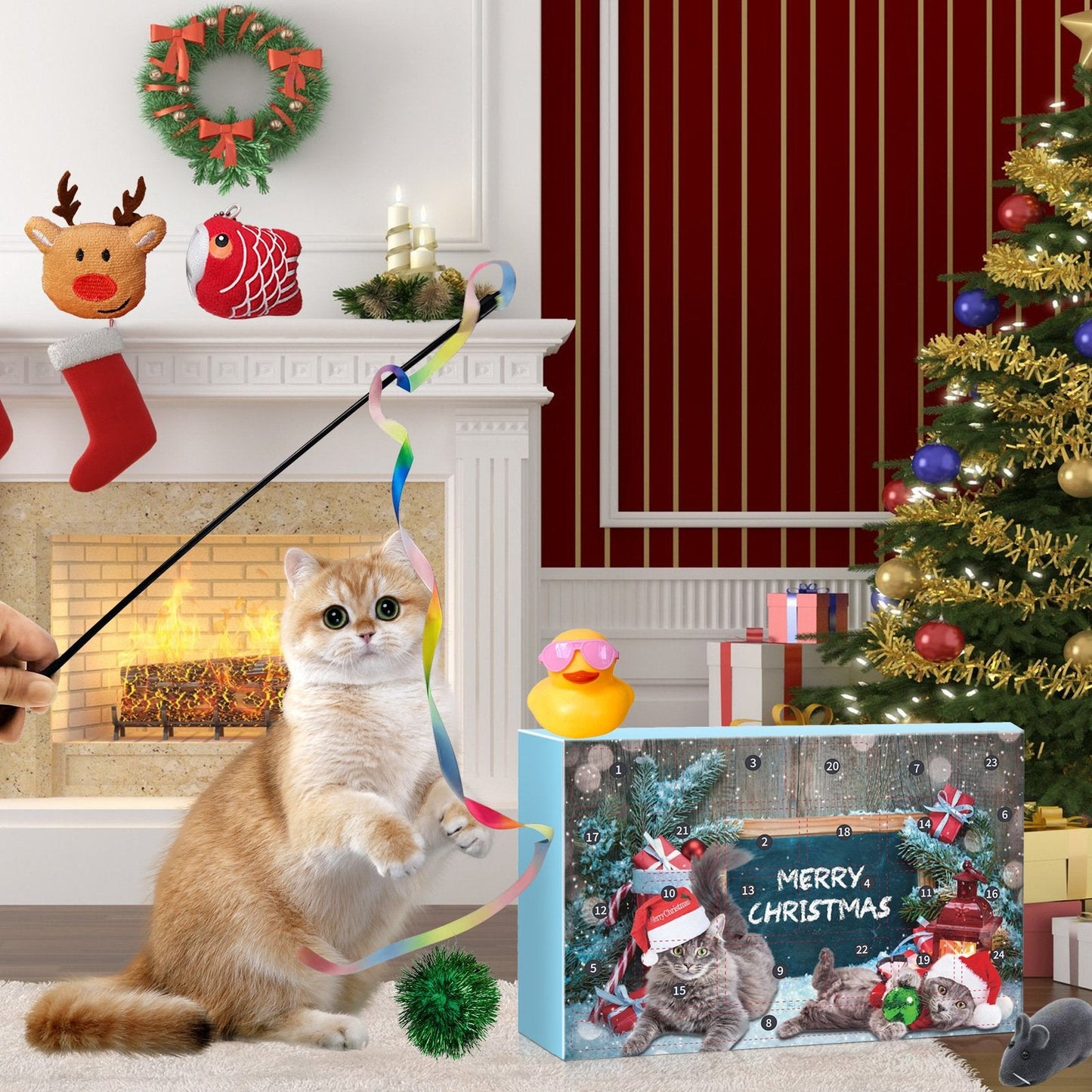 🎅Christmas Countdown Delight!🎅2025 New Cat Advent Calendar 24 Days Countdown