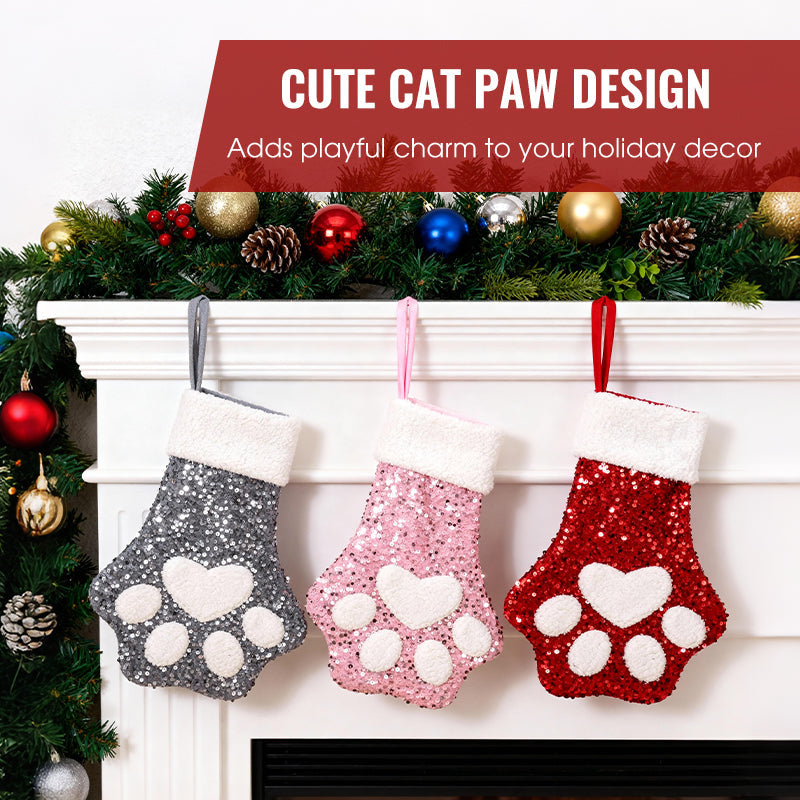 🎅Christmas Sale: 50% Off-Cute Cat Paw Shaped Christmas Stocking Decor🐾