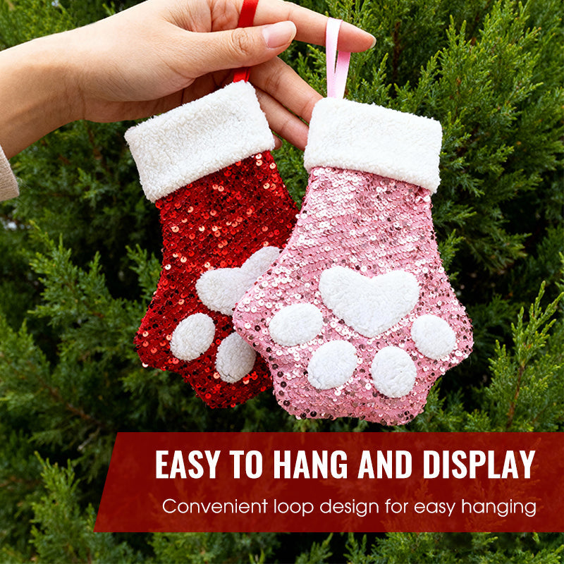 🎅Christmas Sale: 50% Off-Cute Cat Paw Shaped Christmas Stocking Decor🐾